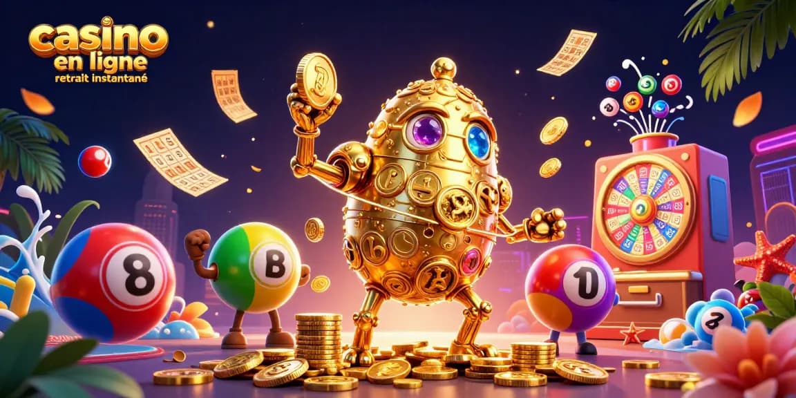 Casino en ligne retrait instantané : Gagnez avec des numéros colorés et un golem doré dynamique