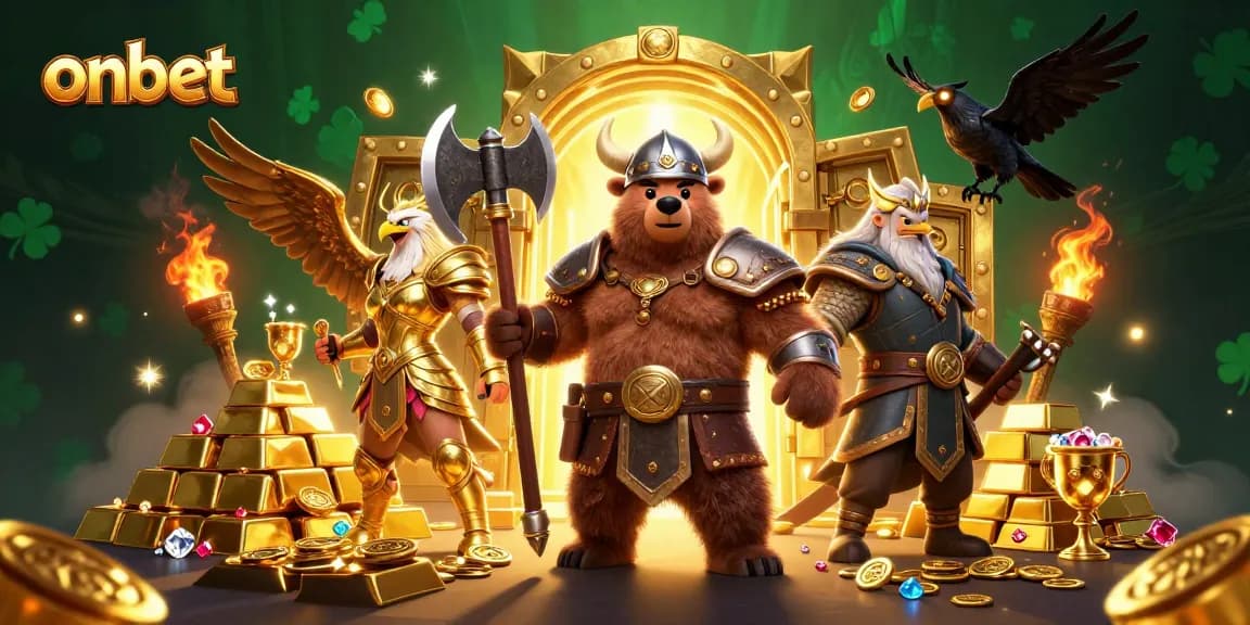 Engage with onbet's thrilling casino adventures featuring vibrant characters and gems.