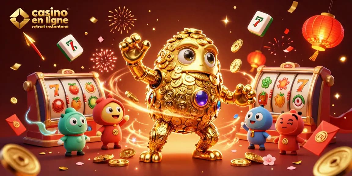 Gagnez avec casino en ligne retrait instantané, une scène dynamique de jeux de casino axés sur la chance.