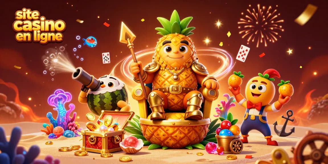 Gagnez avec le site casino en ligne dans une illustration animée 3D vibrante et engageante.
