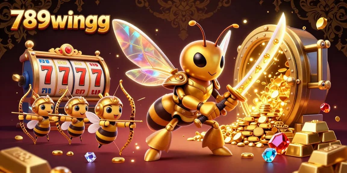 Win big with 789wingg in this vibrant scene showcasing engaging gambling elements.