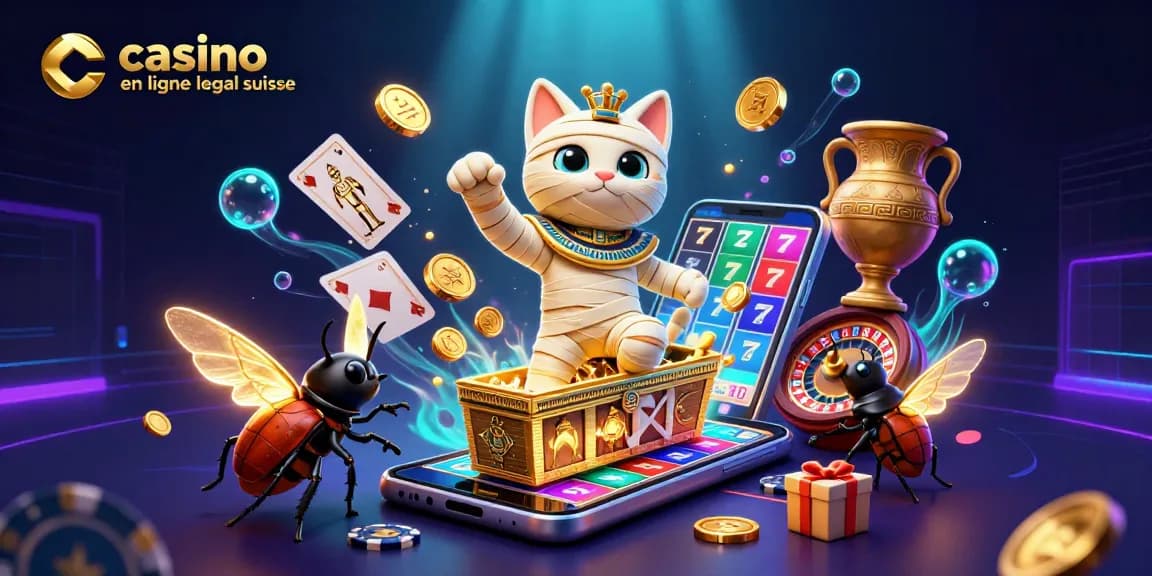 Le casino en ligne légal suisse illumine l'aventure avec un chat momie égyptien et des éléments de jeu fascinants.