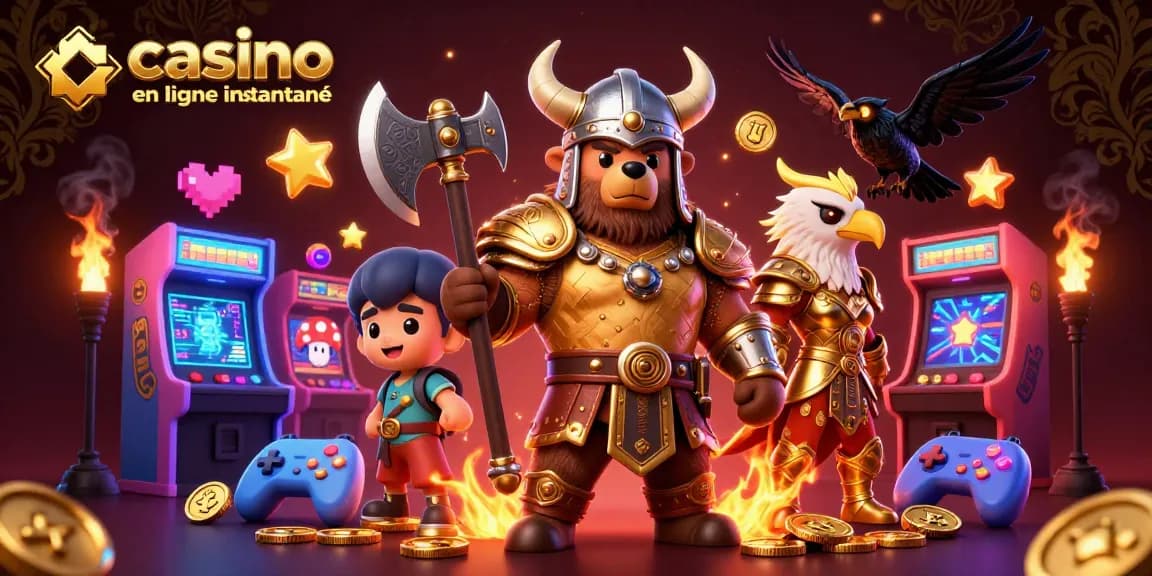 Profitez d'un retrait instantané dans un casino en ligne captivant, avec des personnages dynamiques et des éléments de jeu.