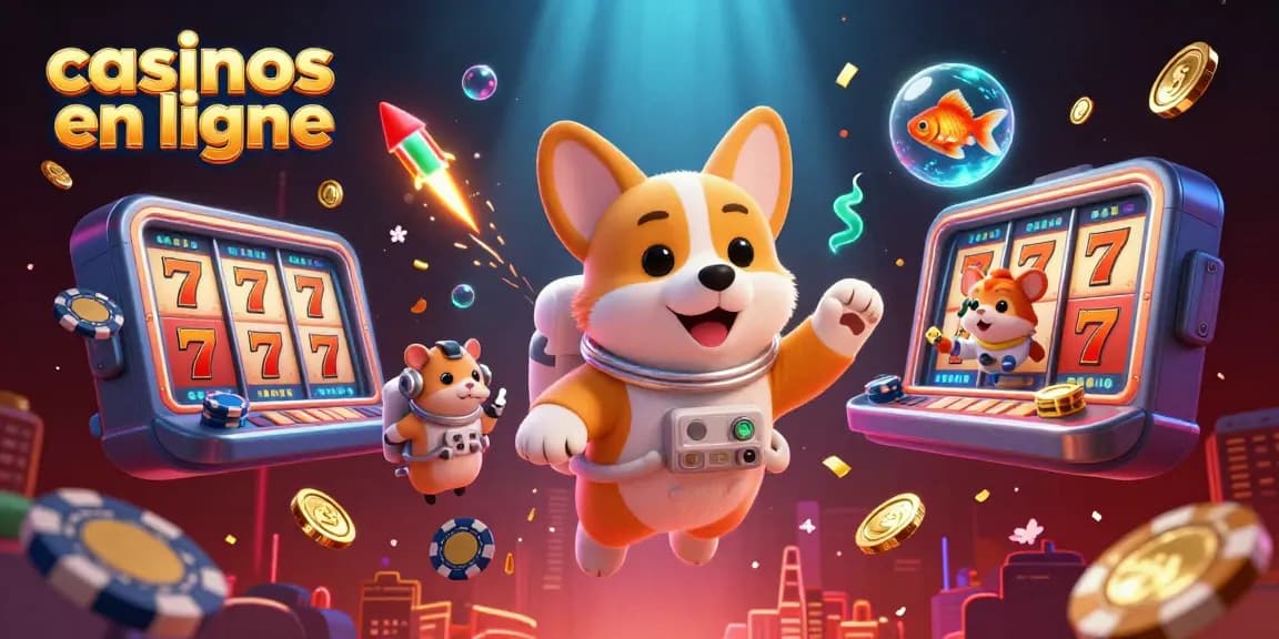Découvrez les casinos en ligne avec un corgi astronaute flottant dans un casino spatial animé.