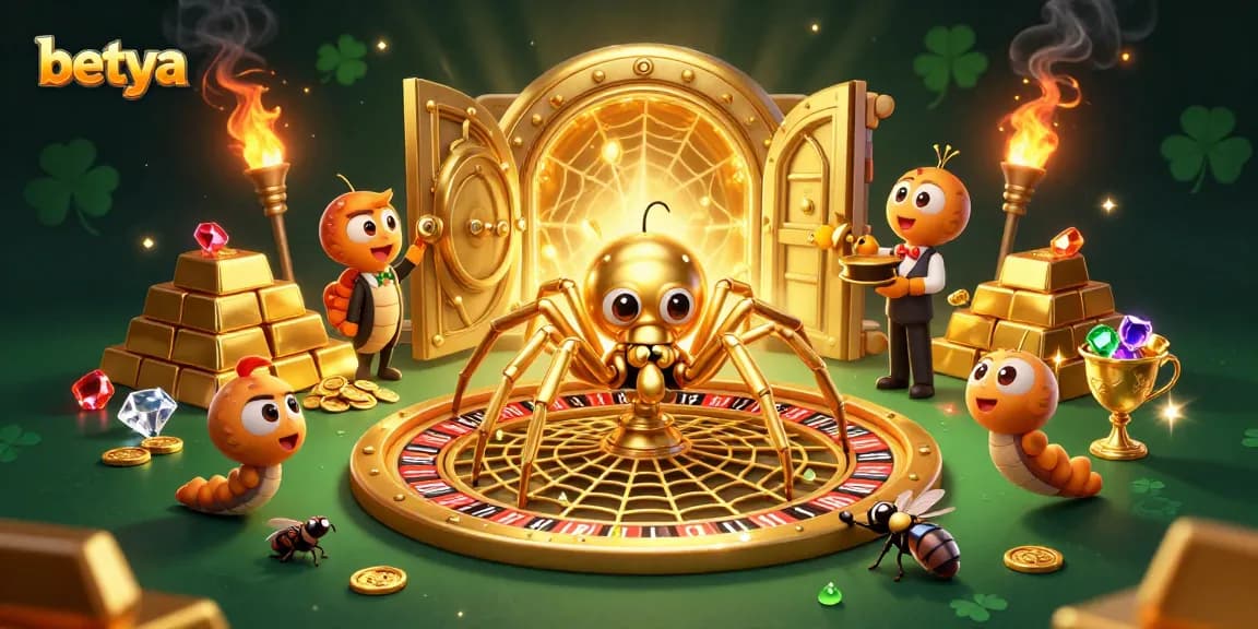 Engage players at betya's casino with a lively roulette scene featuring animated characters.