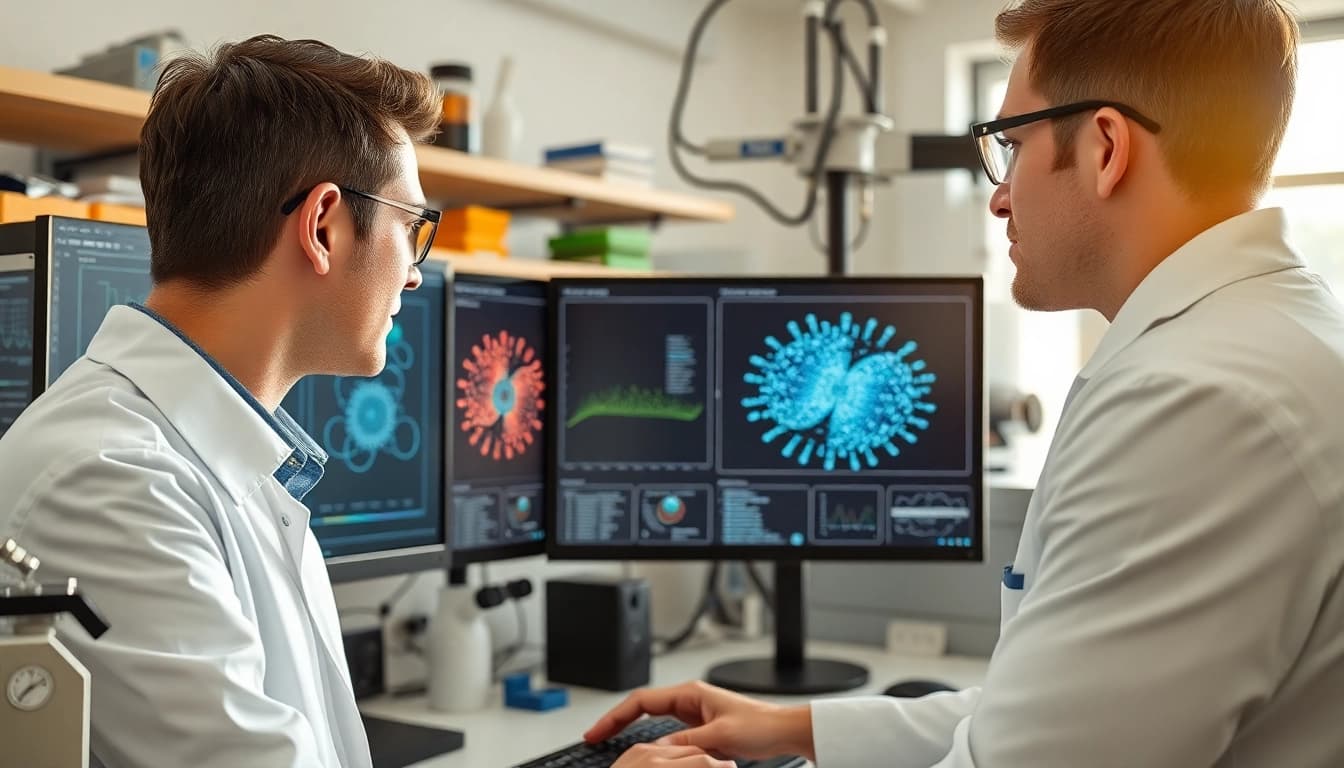 Simulating Discrete Element Modeling with advanced software in a modern laboratory.