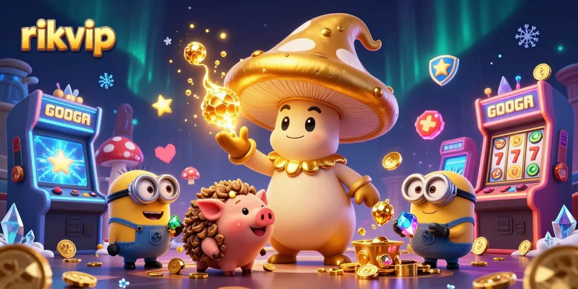Experience the thrill of rikvip's casino magic with vibrant characters and enchanting game elements.