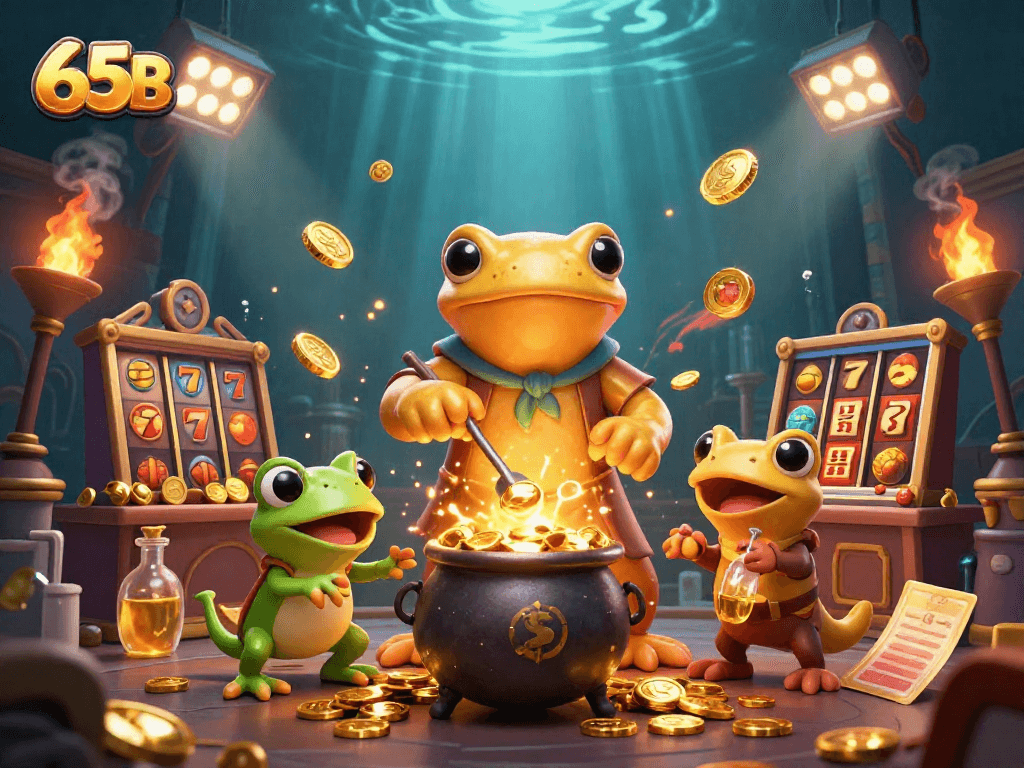 Slots emocionantes com 65B em uma cena cheia de ouro e apostas