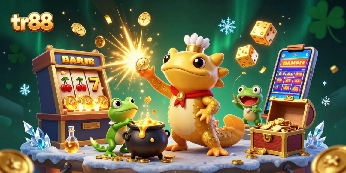 Spin and win at tr88 with cartoon characters celebrating massive jackpots and vibrant casino elements.