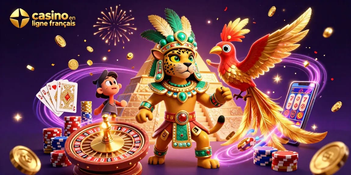 Jouer sur un casino en ligne français avec des jackpots, des cartes et des gains en or.
