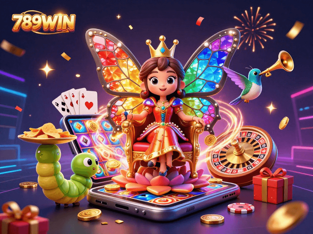 Celebrate big wins at 789WIN with stunning slots and vibrant casino action illustrated.