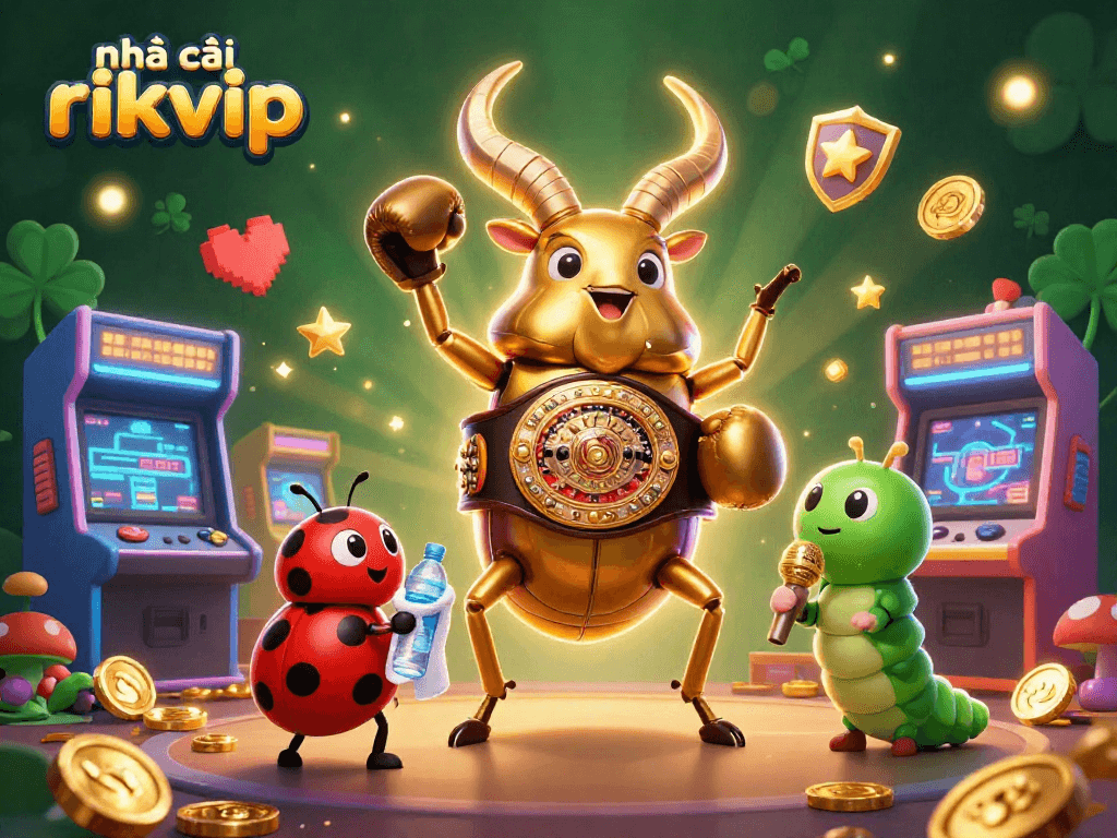 Engage with nhà cái rikvip in a vibrant casino-themed 3D illustration featuring dynamic gaming elements.