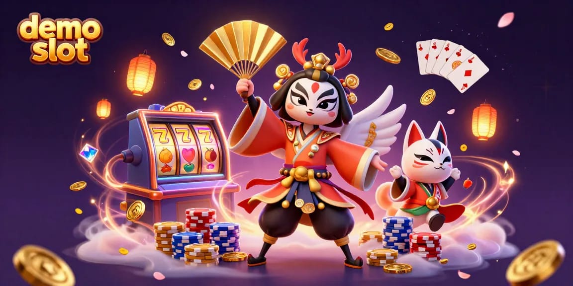 Engage with the exciting demo slot game featuring vibrant characters and dynamic casino elements.