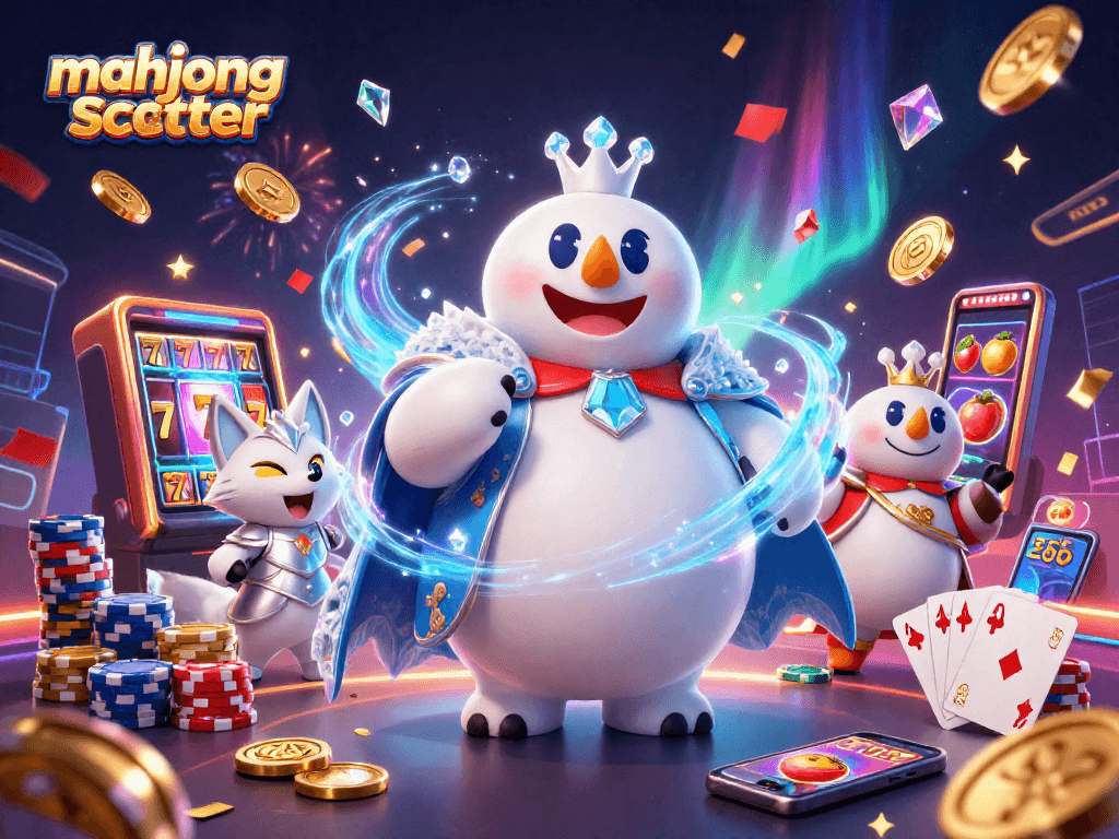 Engage with mahjong scatter gameplay through 3D animated elements showing exciting casino features and vibrant illustrations.