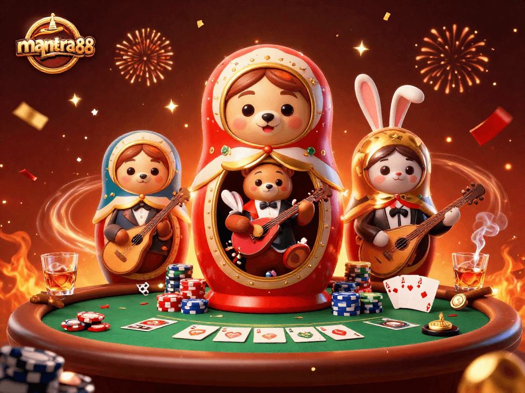Join mantra88 for an exciting gaming experience with vibrant casino elements and festive energy.