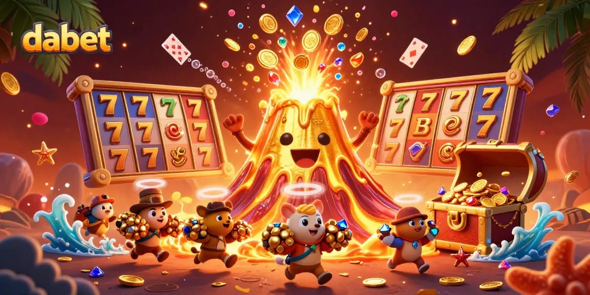 Dabet offers an exciting casino experience with a volcanic eruption of gaming treasures.