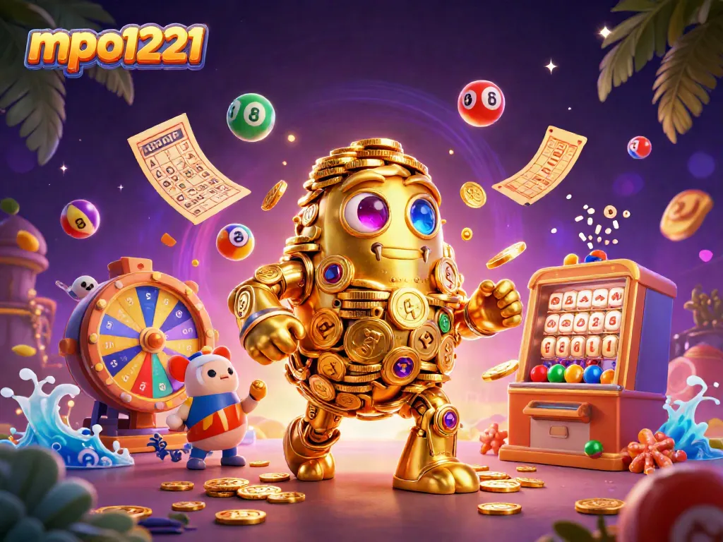 Experience dynamic gameplay with mpo1221 amid colorful lottery elements and vibrant casino rewards.