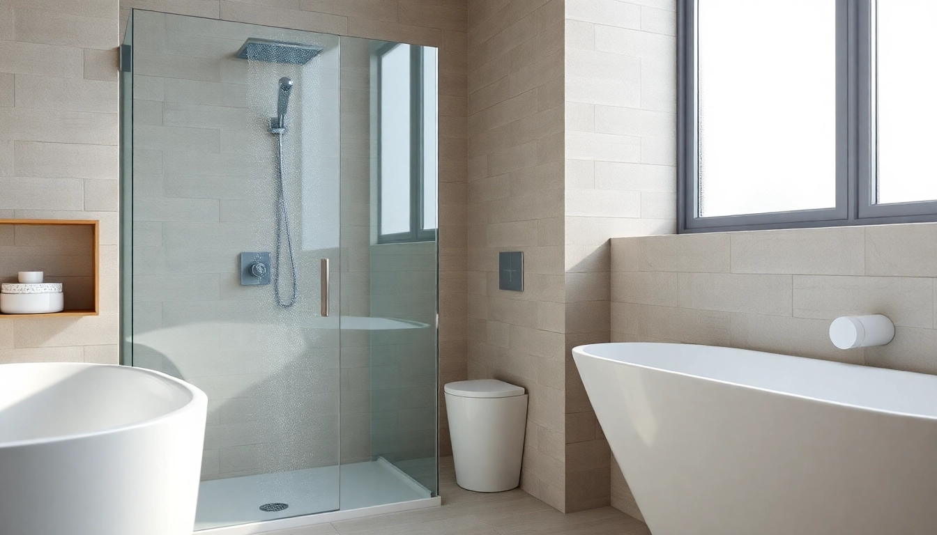 Showcasing elegant showers au with stylish shower screens in a modern bathroom setting.