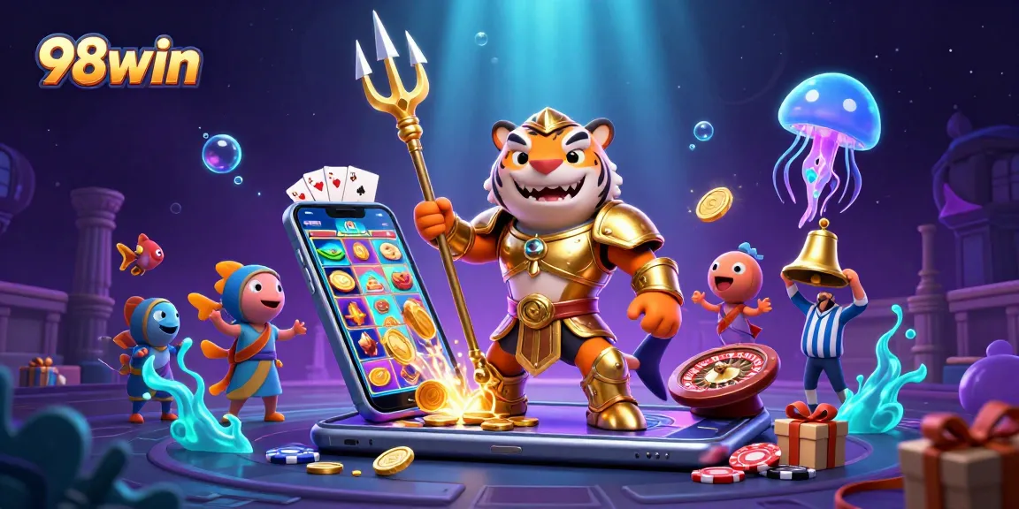 Experience thrilling gameplay at 98win with an adventure featuring a tiger shark in an underwater colosseum.