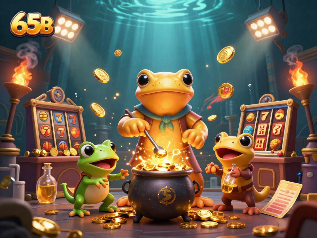 Slots emocionantes com 65B em uma cena cheia de ouro e apostas
