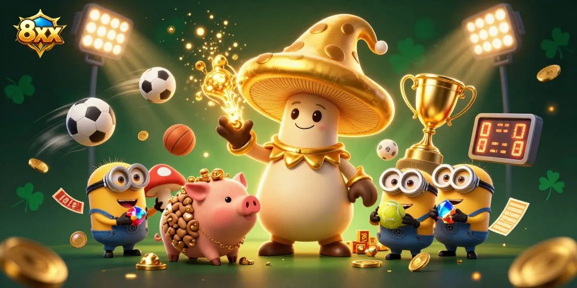 Experience thrilling betting at 8xx with a dynamic scene featuring magical casino elements and sports excitement.