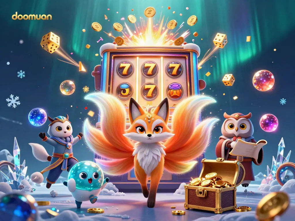 Experience thrilling casino action with doomuan in a vibrant 3D slot scene full of dynamic characters and rich details.