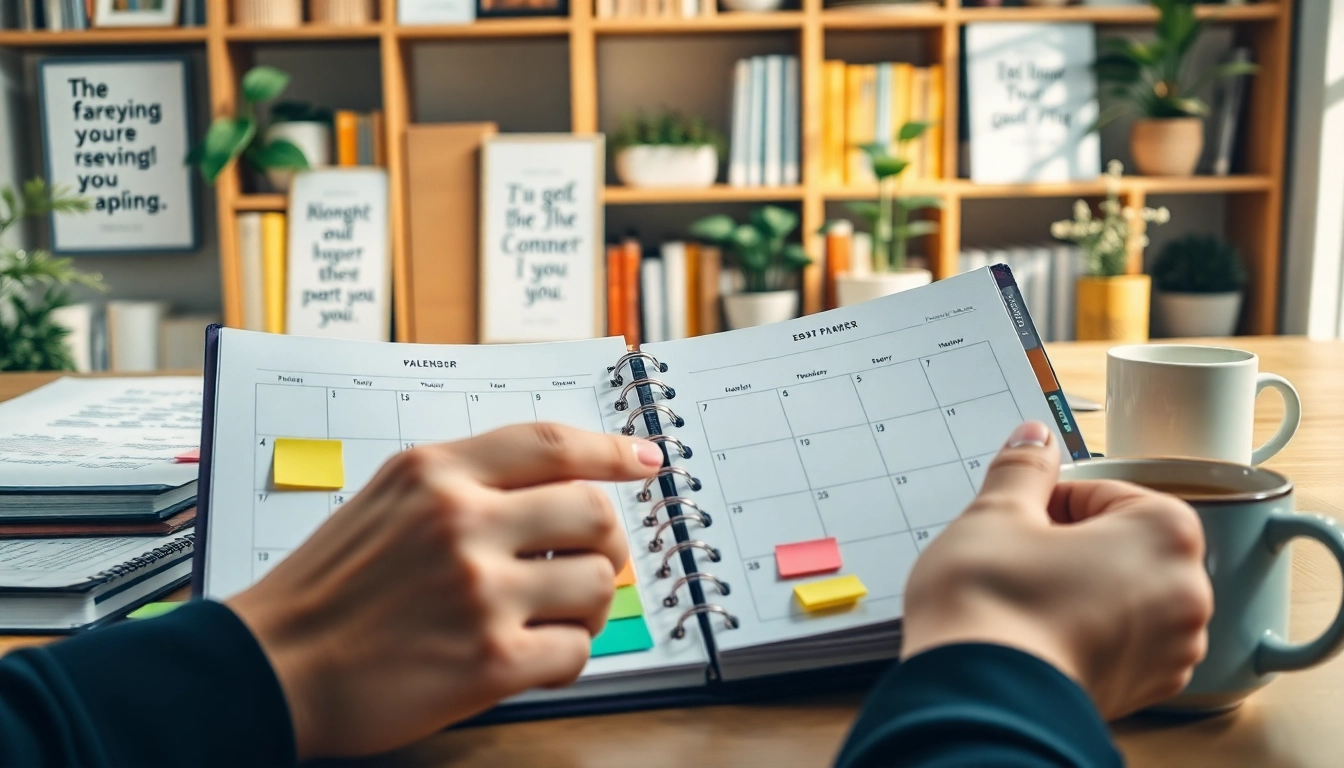 Plan Your Way, Instantly with a beautifully organized planner and workspace setting.