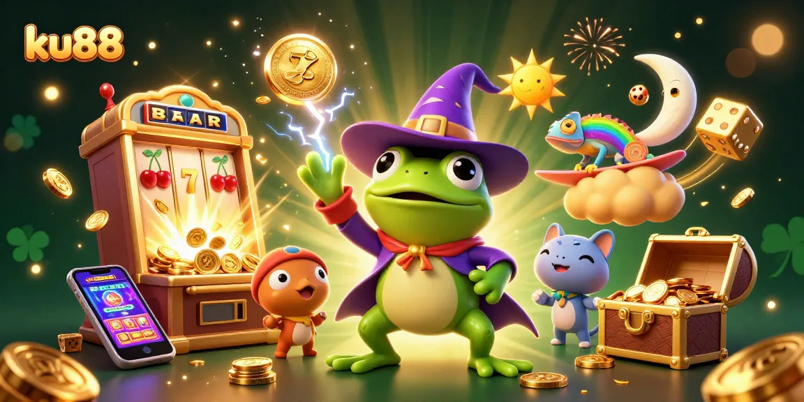 Experience the excitement of ku88 with a cartoon storm wizard and jackpot elements!