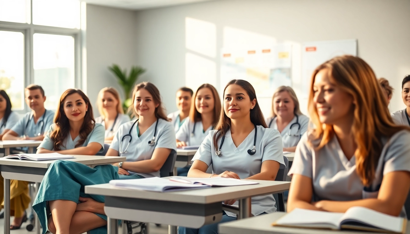 Join a focused in person Nclex review in Houston, featuring dedicated nursing students in a bright classroom.