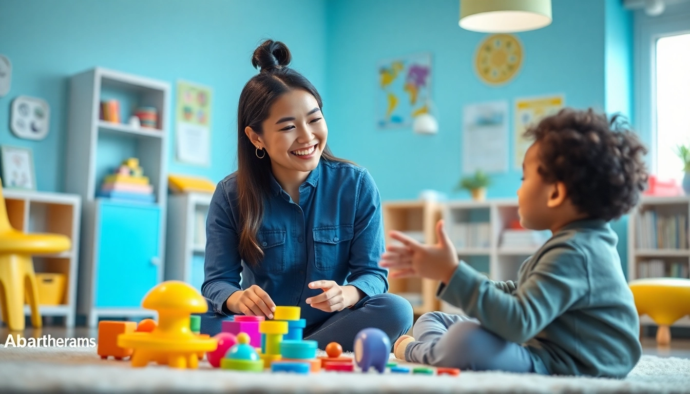 Enhancing engagement through early intervention ABA in a colorful therapy room.