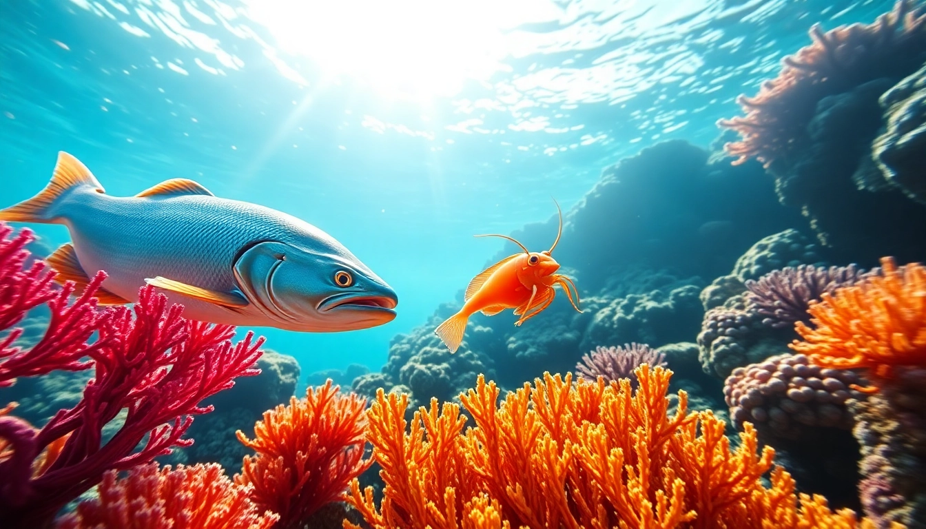 Illustration of astaxanthin explained with vibrant salmon and algae demonstrating its natural sources.