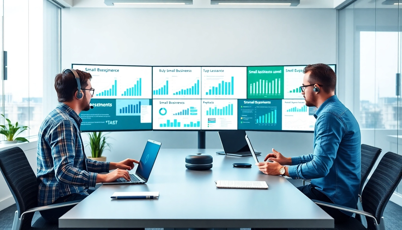 remote it support for small business showcased by a professional IT team assisting clients online.