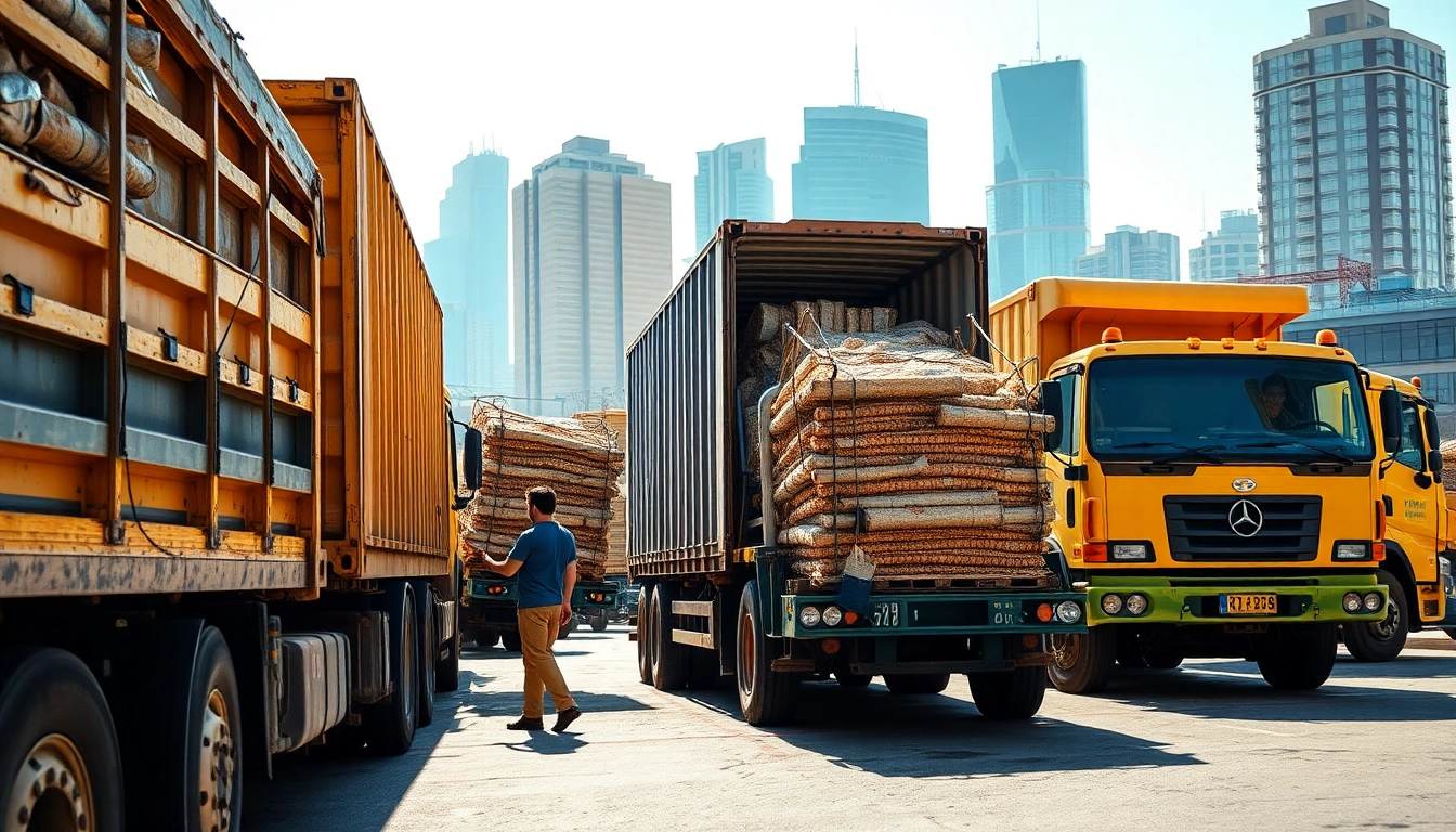 Workers transporting heavy items in a professional hauling service.