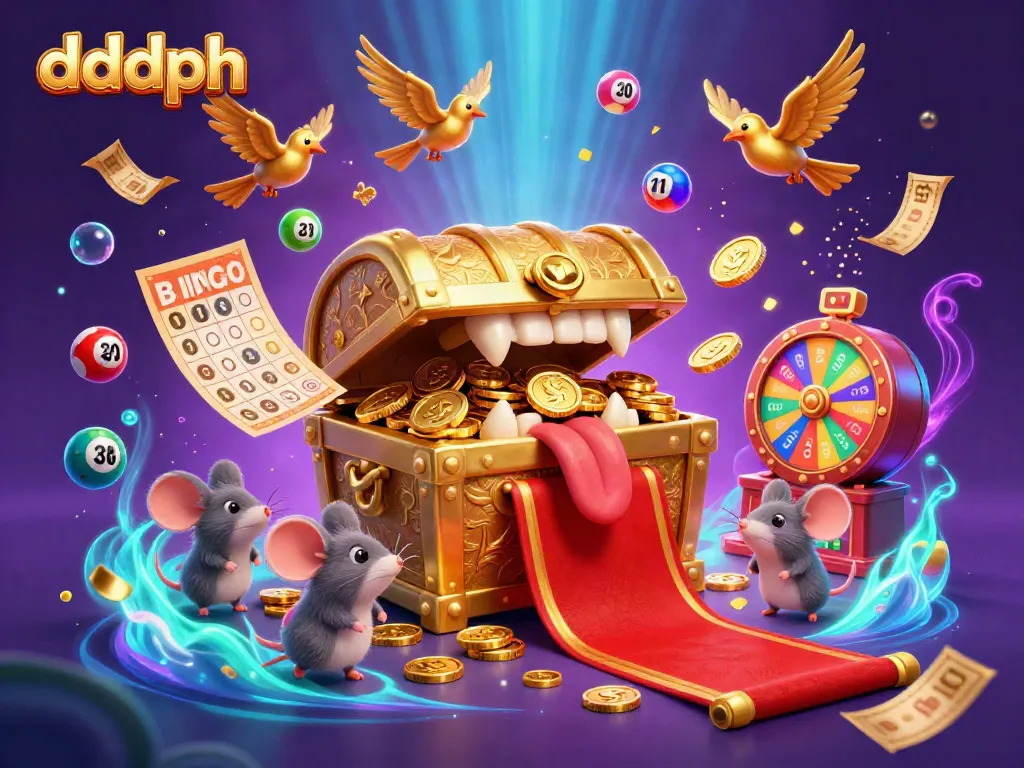 Experience thrilling gameplay with dddph in this vibrant 3D illustration showcasing dynamic lottery elements.