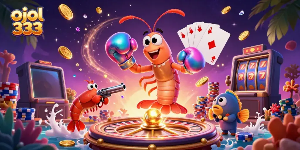 Experience thrilling gameplay with ojol 333, showcasing vibrant casino elements and dynamic characters.