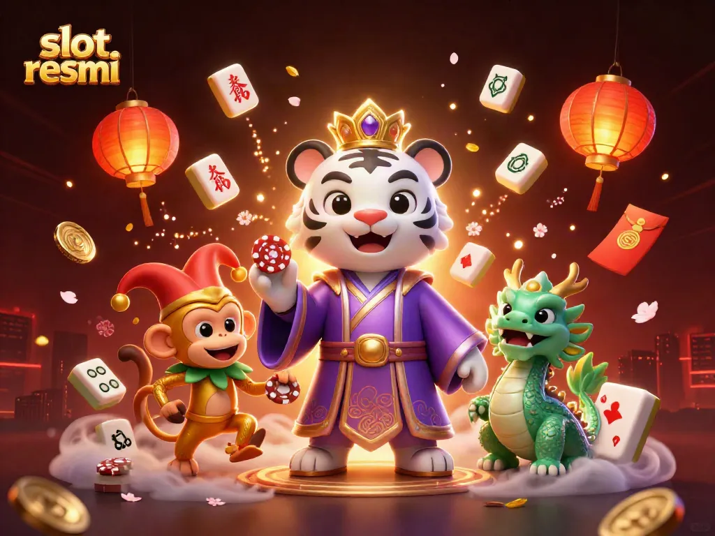 Immerse in the world of slot resmi with this vibrant 3D cartoon scene featuring engaging casino characters.